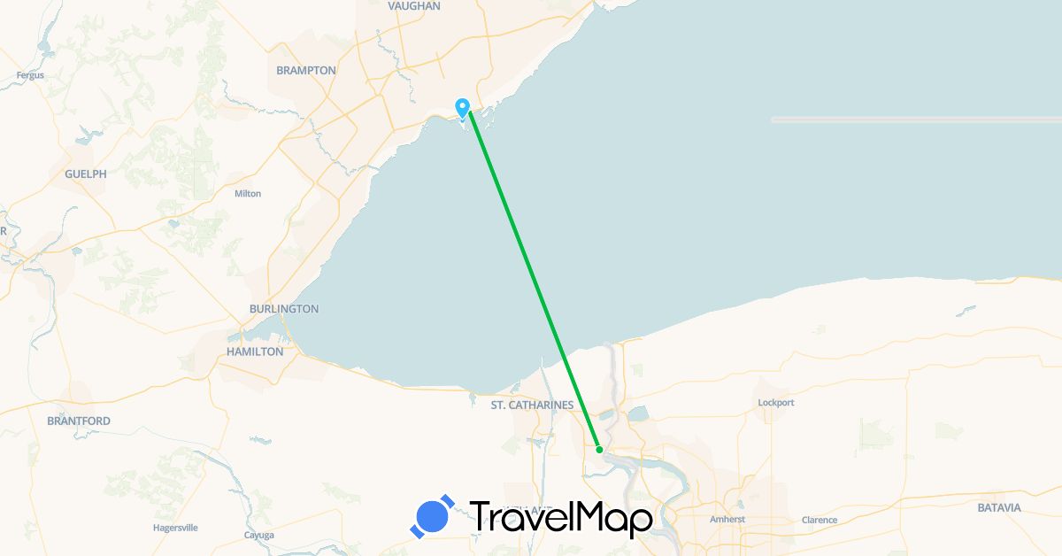 TravelMap itinerary: driving, bus, boat in Canada (North America)